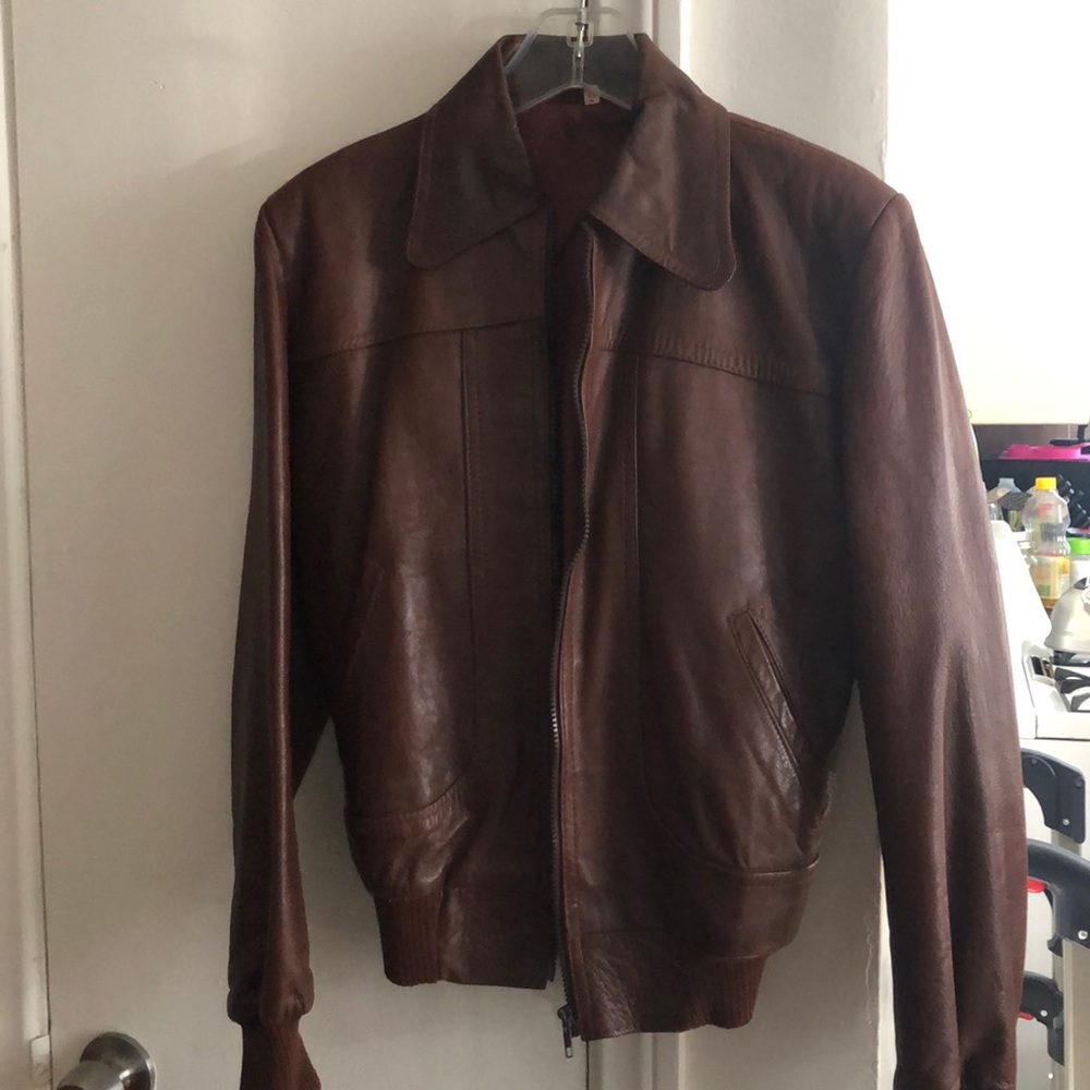 Vintage brown leather jacket size 38